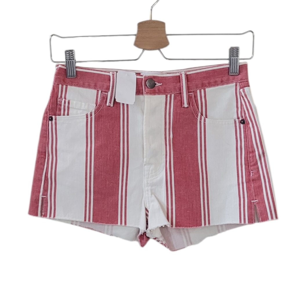 Frame Fiery Stripe Le Cutoff Slit Shorts Size 24